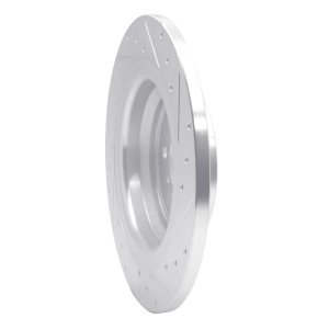 Mercedes-Benz GLE300D Brake Rotor (1) - Rear Left - R1 Concepts - Drilled & Slotted - Silver - `12-`18